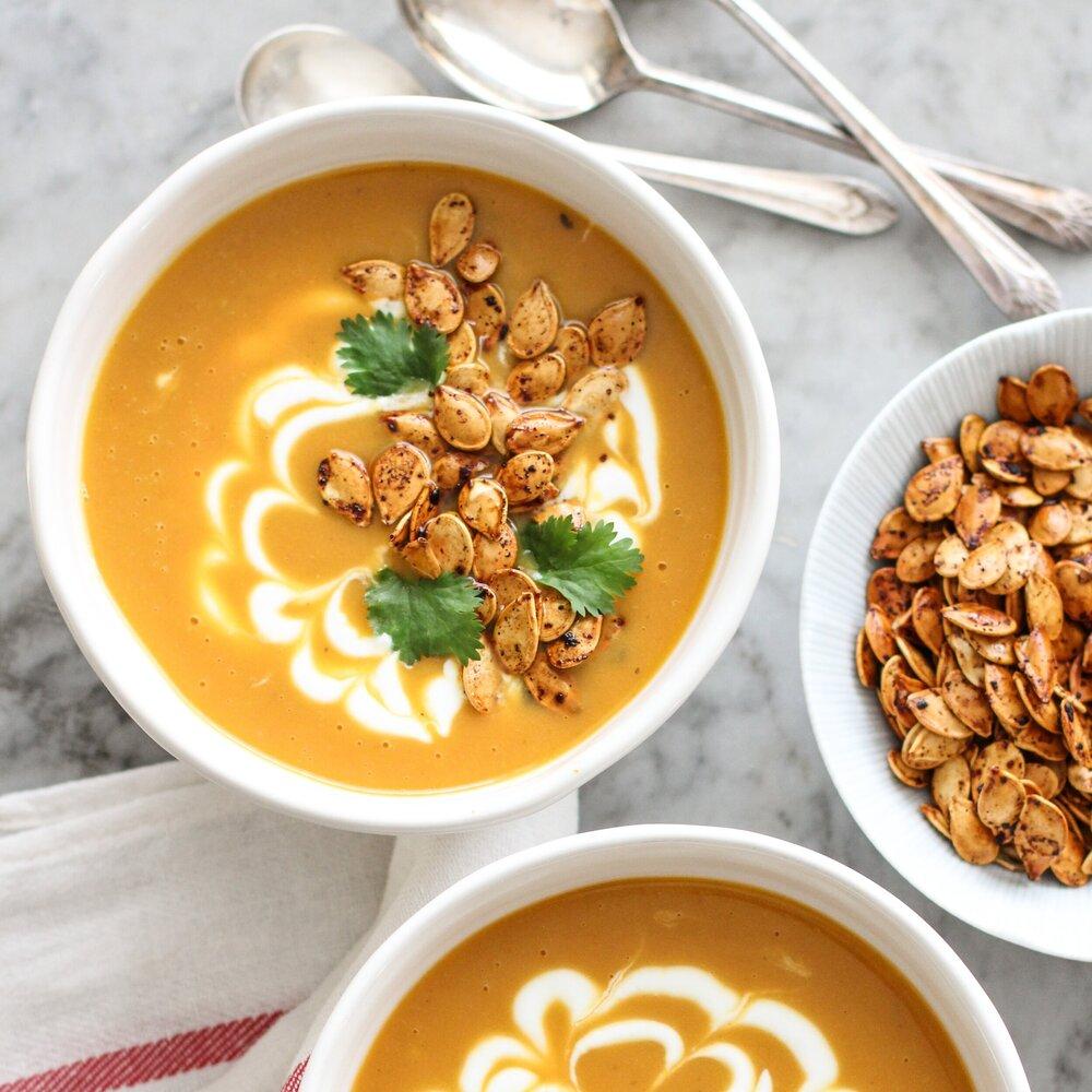 ROASTED PUMPKIN COCONUT SOUP